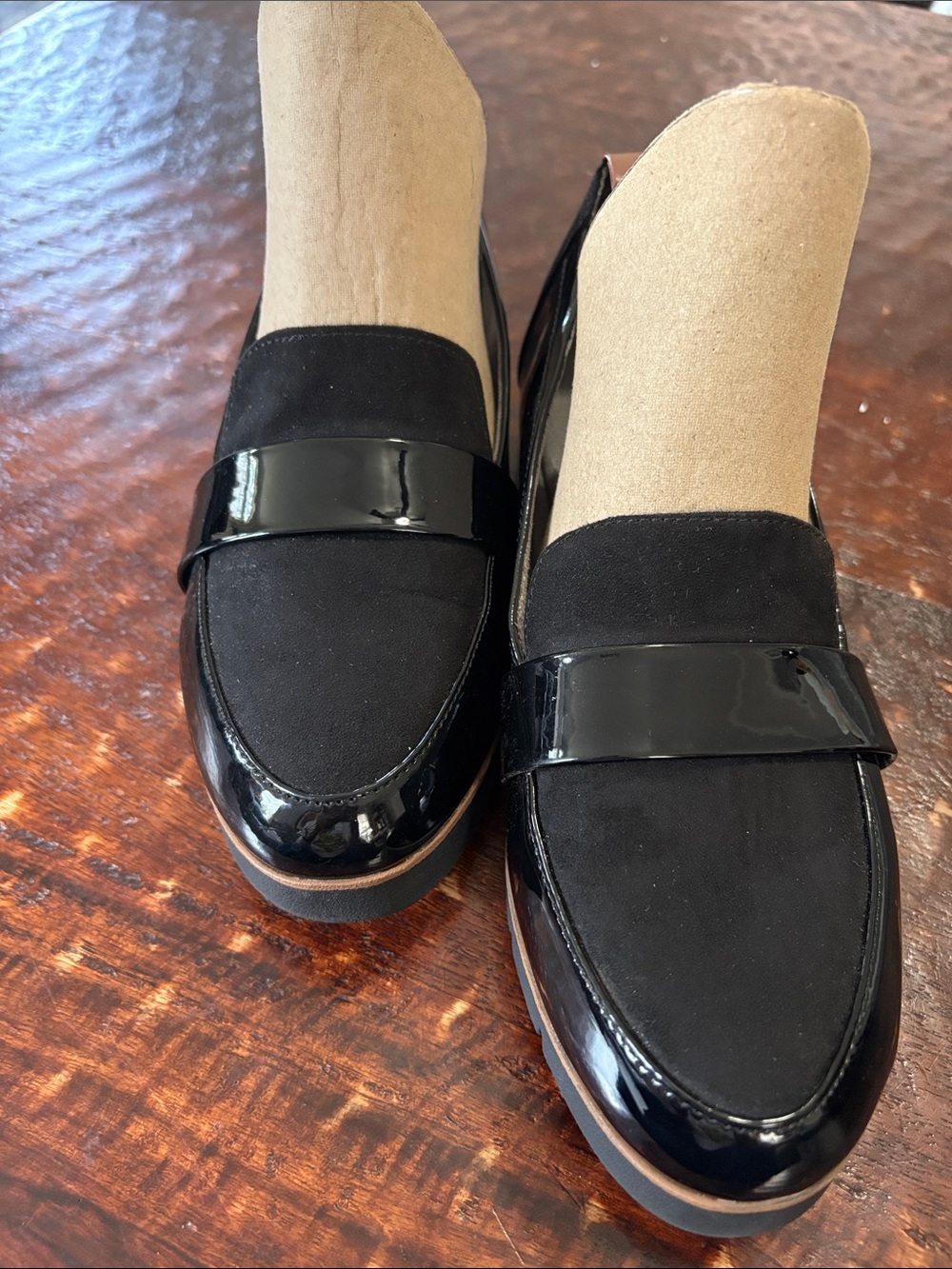 Dr. Scholl's Black Patent & Suede Women's Loafers